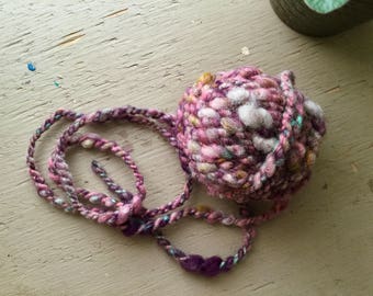 Handspun art yarn, bulky yarn, chunky yarn, two ply, 10 yards