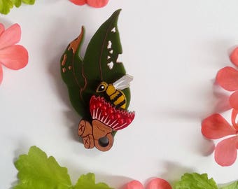 Sweeping Blossom Wearable Art Brooch by Winnifreds Daughter