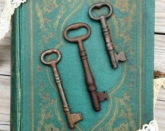 Antique Skeleton Keys - Set of 3 Heavy Weight Antique Keys