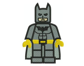 BATMAN Lego Machine Filled Embroidery - Instant Digital Download