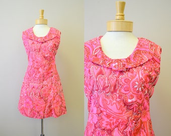 1960s Key West Handprint Mini Dress
