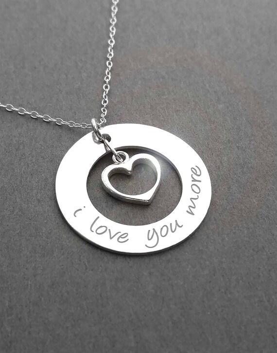I Love You More Sterling Silver Necklace Gift for her