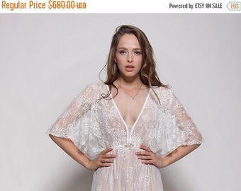 Bohemain lace wedding dress, wedding lace dress, low back wedding dress, low back wedding dress