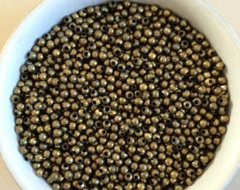ON SALE 200 Antique Bronze Brass Spacer Beads Brass Bead 3mm DIY Jewelry Making Bronze Colored Findings Jewelry Supplies Crimp Beads Wholesa