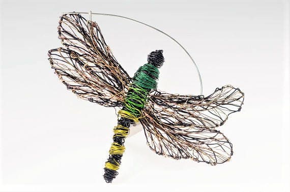 Dragonfly jewelry dragonfly art dragonfly brooch wire