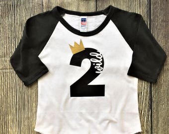 Second Birthday Raglan, Shirt or bodysuit / Two Wild Shirt, Wild One, birthday shirt, where the wild things are, wild things, wild and two