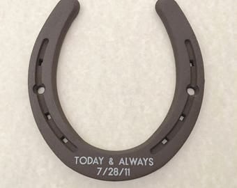 Wedding horseshoe, traditional 6th sixth iron /11th eleventh steel Anniversary gift, ENGRAVING INCLUDED