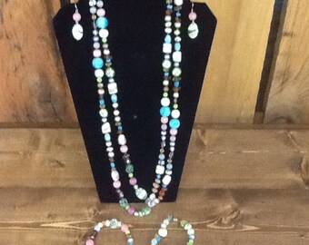 Multi Color Cookie Lee Necklace, Easrings, Bracelet Set