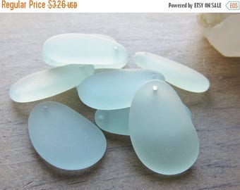 ON SALE Sea Glass Pendant Freeform Seafoam 33 mm x 20 mm QTY 1