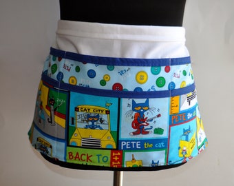 Pete the Cat Teacher apron, Preschool Teacher apron, Classroom utility apron, Teacher apron, Kindergarten teacher apron, apron for teachers