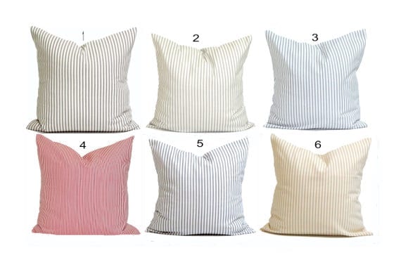 Ticking Stripe Pillow Covers French Ticking Decorative
