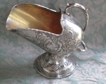 Gorgeous Antique Silver Plate Sugar Scuttle - Engraved, Embossed - Raimond - Storage, Serving, Wedding or Housewarming Gift