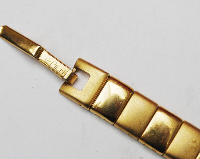 Napier Gold Bracelet - link Bracelet - signed - gold plated - bookchain modernistic