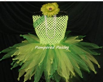 Halloween sale Fairy tutu - Halloween tutu - Tinkerbell inspired - Birthday costume size newborn to adult - costume