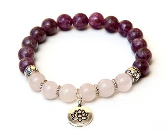 Pink tourmaline bracelet, rose quartz bracelet, love bracelet, tourmaline jewelry, relationship bracelet, peace bracelet, eternal love