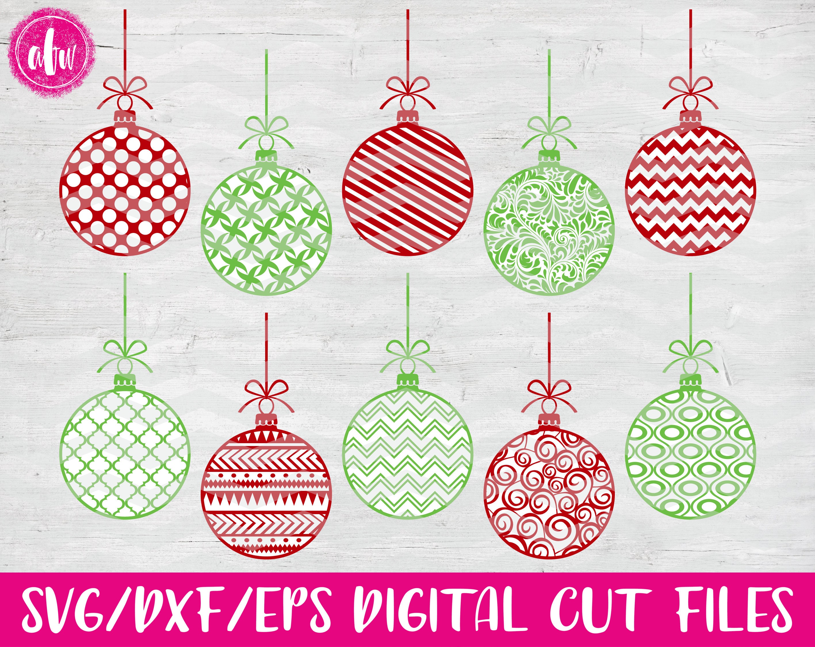 Download Pattern Christmas Ornaments SVG DXF EPS Cut Files Santa