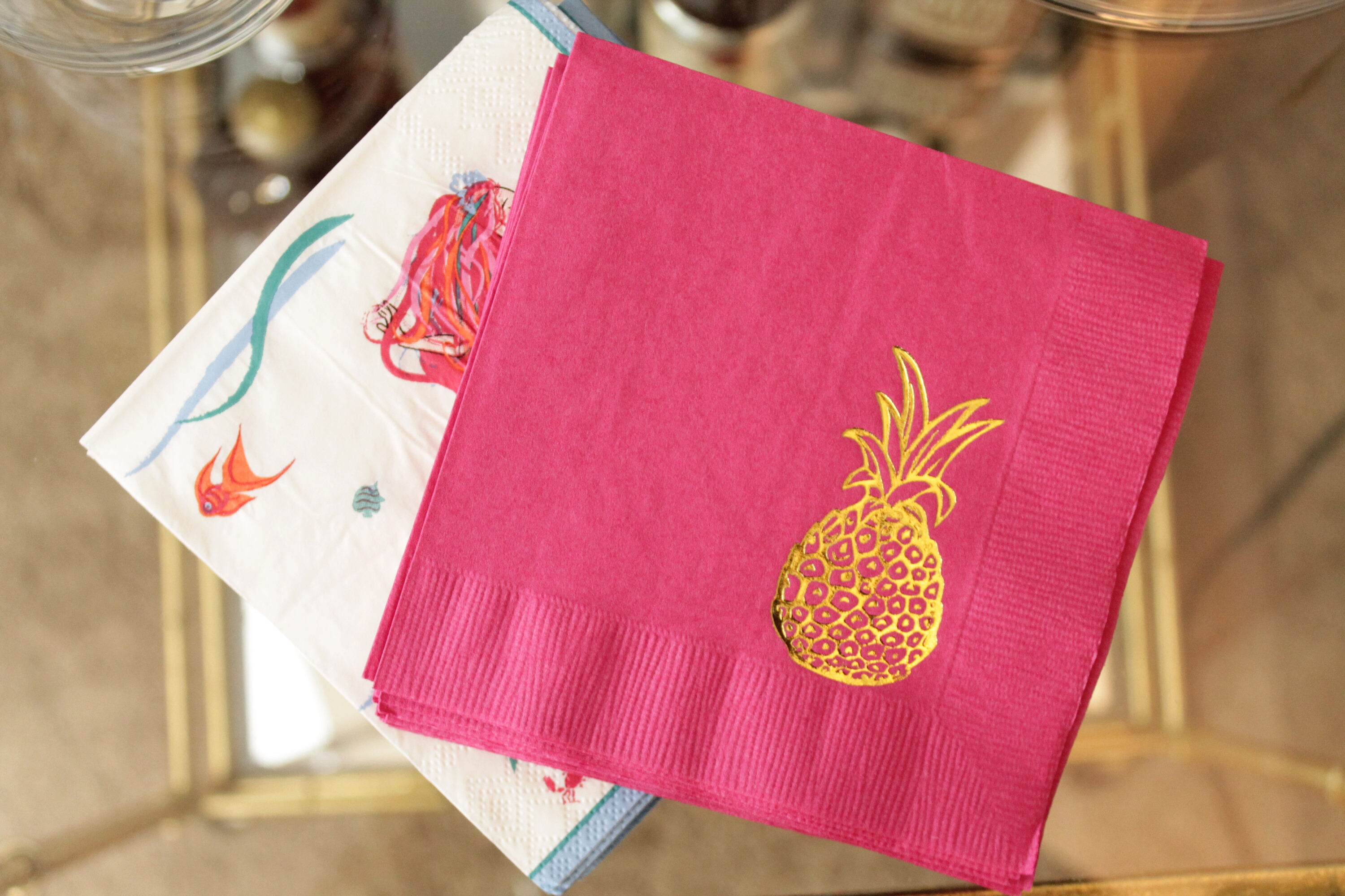 25 or 50 Pineapple Cocktail/Beverage Napkins
