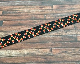 Halloween Candy Corn Ribbon-Halloween Candy Corn Grosgrain Ribbon-Candy Corn Hair Bow Ribbon-Halloween Craft Supplies-Halloween Bow Supplies