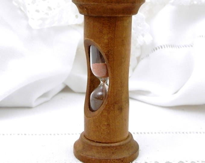 Vintage Traditional Treen Egg Timer, Glass and Pale Pink Sand, French Country Cottage Kitchen Decor, Retro Rustic Cooking Vintage Traditional Treen Egg Timer, Glass and Pale Pink Sand, French Country Cottage Kitchen Decor, Retro Rustic Cooking