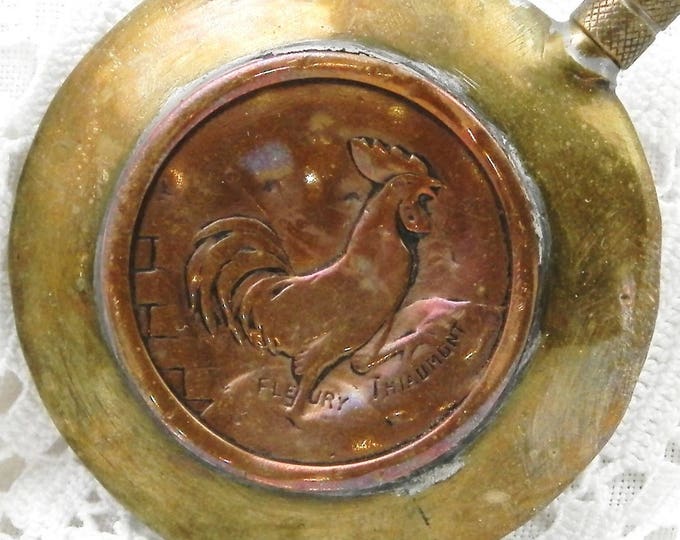 Antique French Trench Art WW1 Powder Flask in Copper and Brass with Embossed Lion Rooster Inscribed Vimy Roeux Bullecourt Fleury Thiaumont Antique French Trench Art WW1 Powder Flask in Copper and Brass with Embossed Lion Rooster Inscribed Vimy Roeux Bullecourt Fleury Thiaumont