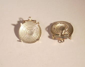 Support sieve 13 x 2 mm round silver metal clip on earrings