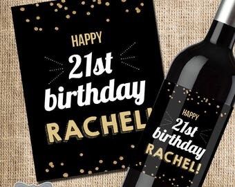 21st Birthday Gift for Her, 21st Birthday Wine Label, 21st Birthday Gift, Friend Birthday Gift, Birthday Wine Label Gift, Friend Wine Label,