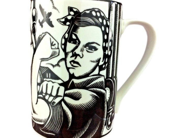 Coffee Mug For Feminist, Feminist Coffee Cup, Gift, Gift For Her, Gift For Christmas, Rosie The Riveter, WWII