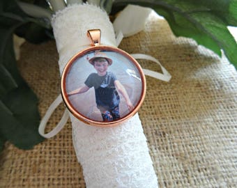 Bouquet Photo Charm, Rose Gold