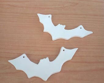 diy halloween decor blank ceramic bat set of 2 handmade bisque bat wall