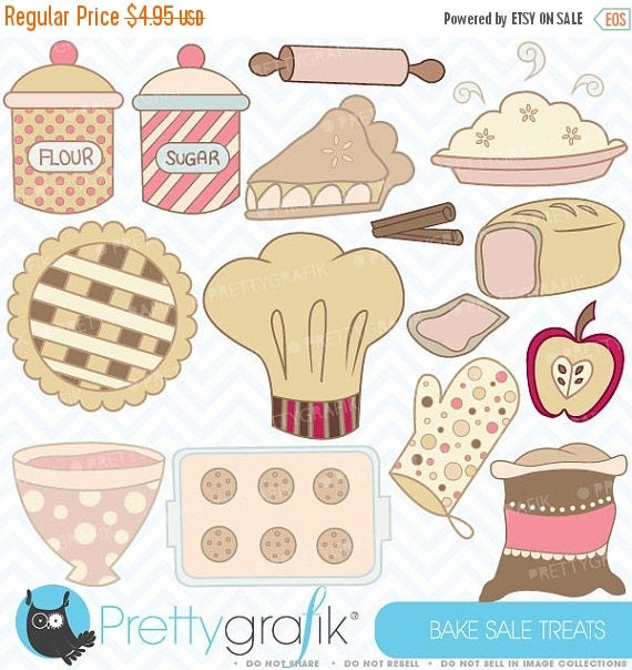 80% OFF SALE Bake sale clipart commercial use, vector graphics, digital clip art, digital images - CL310 Il_570xn