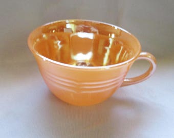 Vintage FIre King Peach Luster Laurel Leaf pattern Coffee cup estate find!