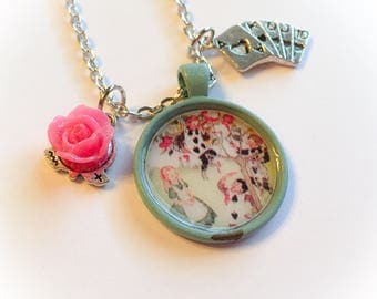 Painting the roses, alice in wonderland inspired, disney inspired, disney jewelry, disney necklace, wonderland, alice in wonderland jewelry
