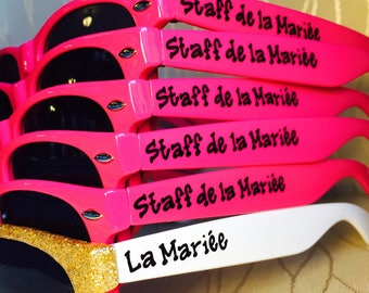 La Mariee Bachelorette Sunglasses for your enterrement de vie de jeune fille/UK/Australia/French/hen party/last night out/girls trip