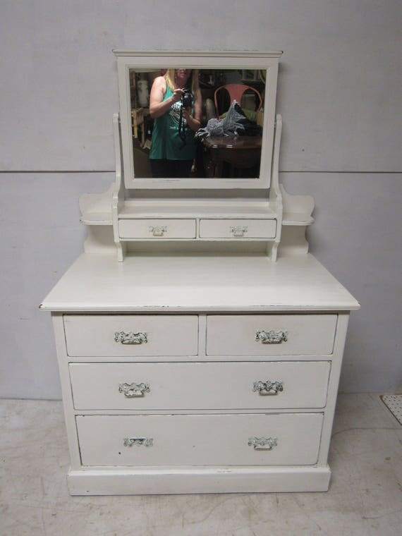 Shabby Chic white dresser with mirror