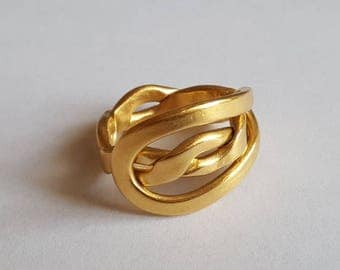 Golden braided ring