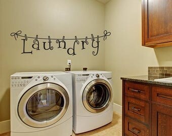 CLEARANCE SALE Laundry Wall Decal - Wall Decal - Laundry Room Decor - Laundry Decal Wall Decals - Wall Vinyl - Vinyl Decal - Wall Decor - D