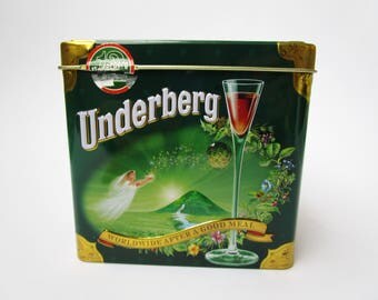 SALE 25% Retro style tin UNDERBERG Schnapps, collection box Emil Underberg