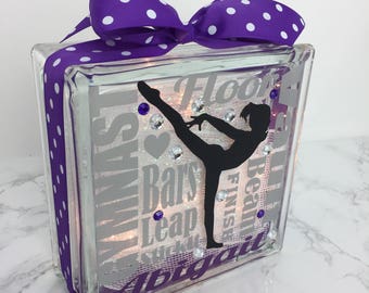 GemLight - Gymnast Doing Scale Typography, Gymnastics Accessories, Gymnastics Decor, Gymnastics Party, Personalized