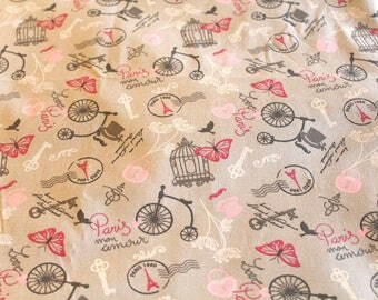 Fabric coupon 50 x 70 cm vintage theme