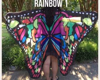 Butterfly, Cape, Wings, Costume, Clothing, Dress Up, Photography Prop, festival clothing, pixie, nymph, shawl, fairy, scarf, fashion, cloak