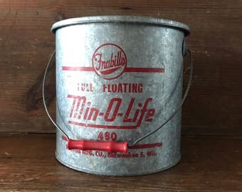 Vintage Min-O-Life floating minnow bucket