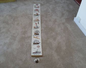 Vintage Needlepoint Tapestry Length Vintage Boats and Ships