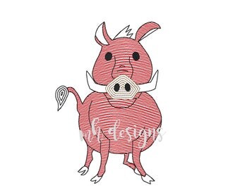Vintage Light Fill Razorback Embroidery Design, Vintage stitch razorback, Arkansas embroidery file, Bean stitch razor back