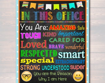 School Counselor Digital Poster, Child Therapist Decor, Counselor Office Sign INSTANT DOWNLOAD Therapist Office In this Office Printable Art