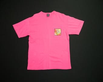 Vintage Hologram Tweety Bird Pocket T-shirt