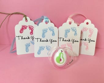 Twin Baby Shower Favor Tags Set of 12 Twin Shower Favors