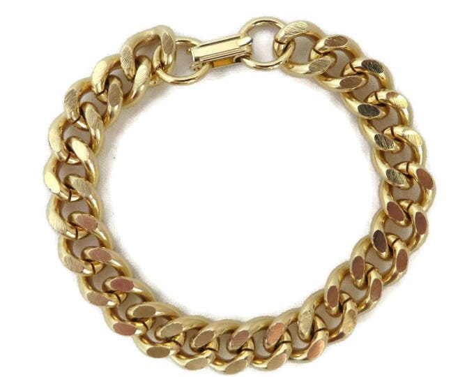 Vintage Chain Link Bracelet - Gold Tone Bracelet, Chunky Bracelet, Gift for Her