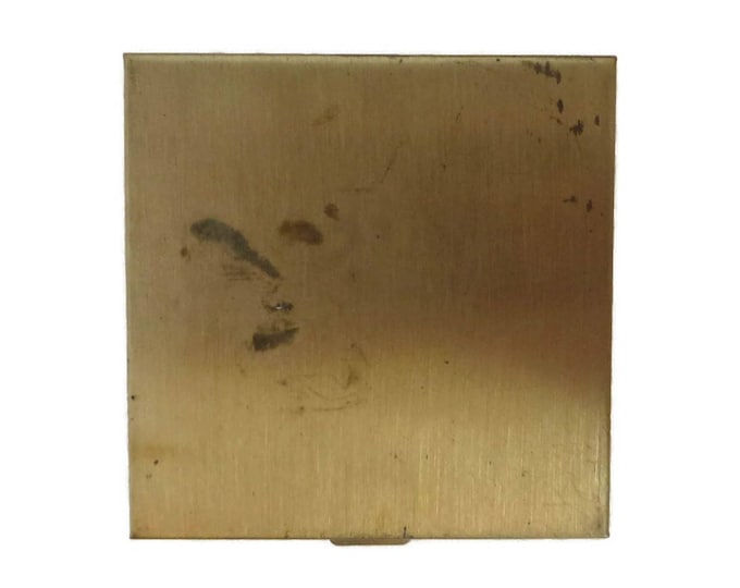 Vintage Square Compact - Pegi Paris Gold Tone Makeup Case, 1950s Accessories, Collectible Compact