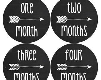 NEW Monthly Baby Sticker Month Stickers Monthly Baby Stickers Tribal Baby Month Stickers Arrows Milestone Stickers Photo 1062