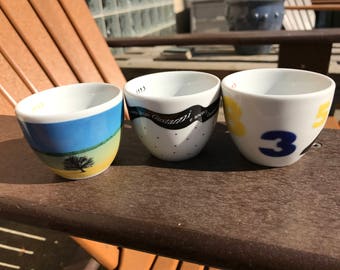 Vintage ILLY Collection 1993 Three Espresso Cups